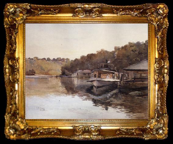 framed  Julian Ashton Mosman Ferry 1888, ta009-2